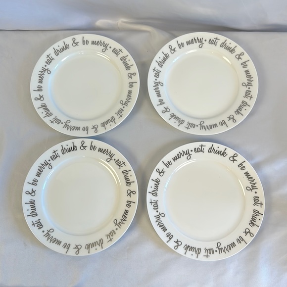 Vintage Ciroa Bone China "Be Merry" Salad/Dessert Plate Retired -set of 4 - Picture 3 of 10